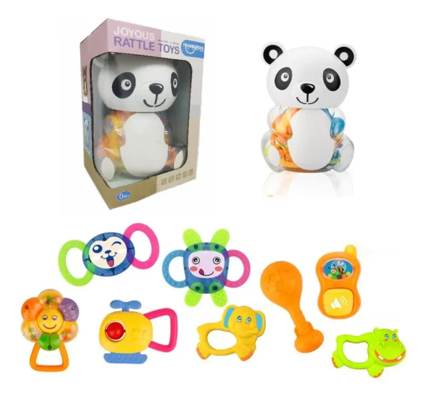 Set Sonajeros En Ositos Panda Y Bear En Estuche - Imagen 2