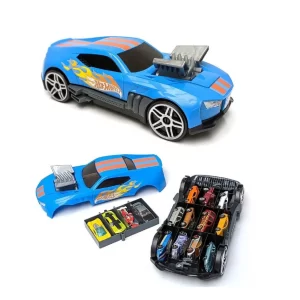 Coche de Carreras + Maletín Guarda autos 2 en 1 - Hot Wheels