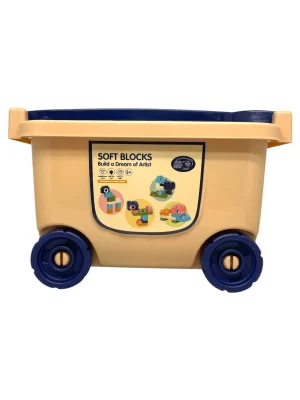Balde carretilla de bloques soft 55 piezas - Mi Clavel toys