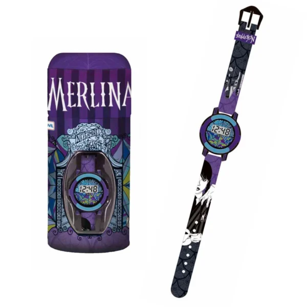 97xMER01275 Reloj digital en lata alcancia Merlina -Tapimovil - Imagen 1