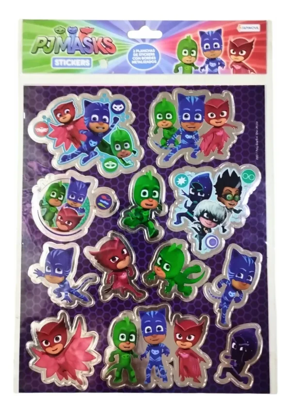 Set de stickers 2 planchas PJ Mask - Tapimovil - Imagen 1