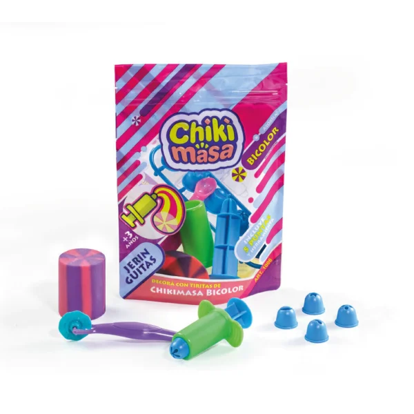 Juego de masa bicolor y jernga en bolsa -  Chikimasas - Imagen 1