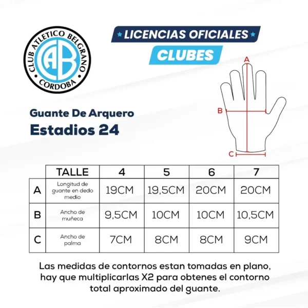 Guantes de arquero Belgrano talle 7 - Dribbling - Imagen 3