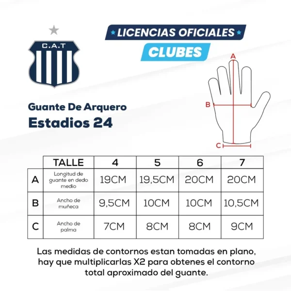 Guantes de arquero Talleres talle 5 - Dribbling - Imagen 3