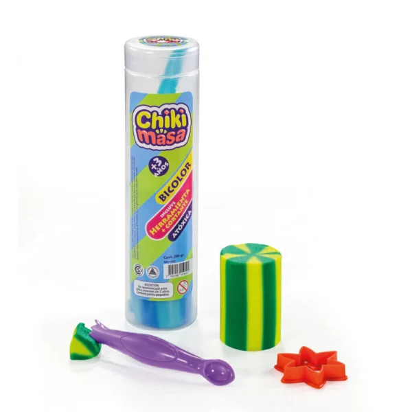 Juego de masa tubo bicolor - Chikimasas - Imagen 1