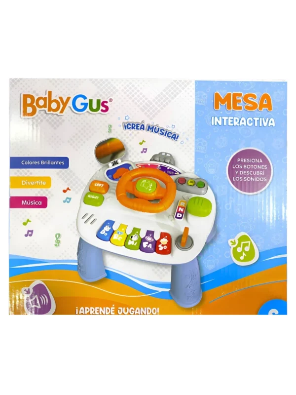 Mesa interactiva con volante celeste - Baby Gus - Imagen 1