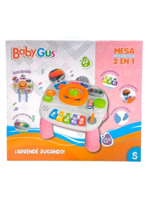 Mesa interactiva con volante rosa - Baby Gus