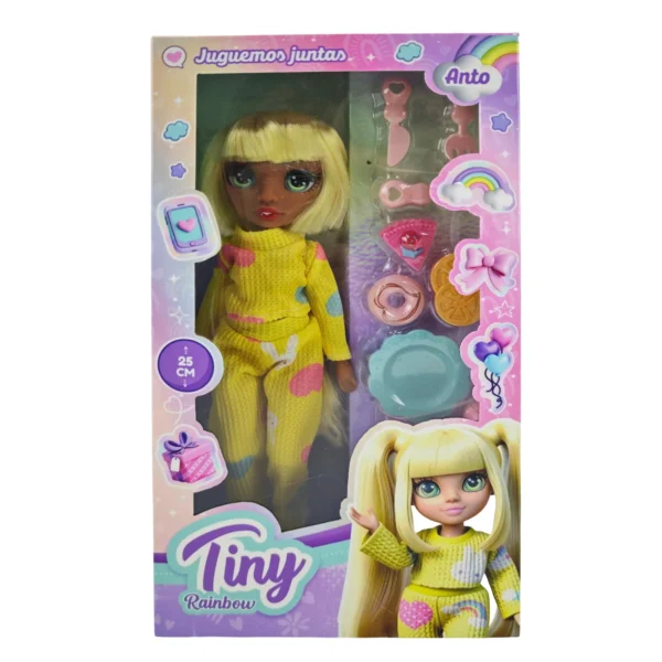 57274-77571-A_11zon Muñeca Rainbow con accesorios pelo rubio - Tiny - Imagen 1