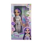Muñeca Rainbow  con accesorios pelo violeta - Tiny