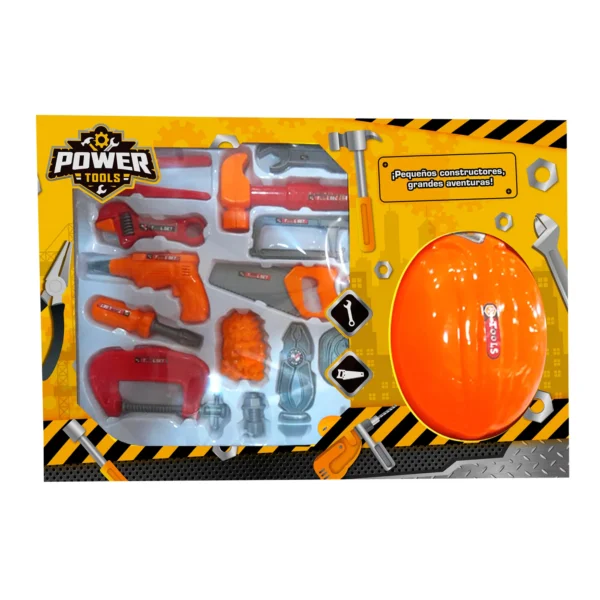 Set de herramientas de juguete con casco - Imagen 1
