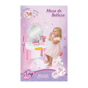 Tocador infantil de juguete con banquito y accesorios - Tiny